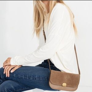 Madewell Suede Leather Crossbody Bag, Taupe